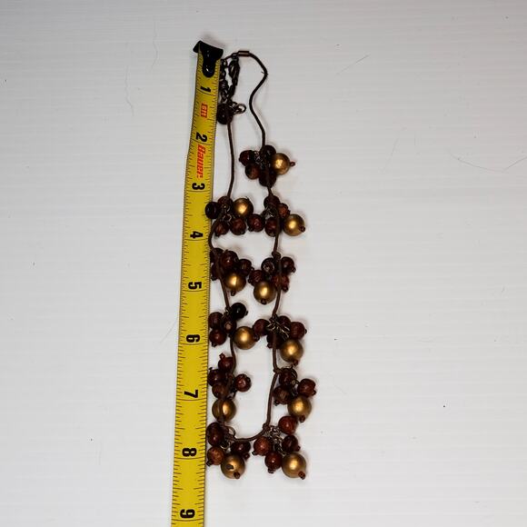 Beaded Cluster Dangle Necklace 16" Unsigned - Picture 5 of 5